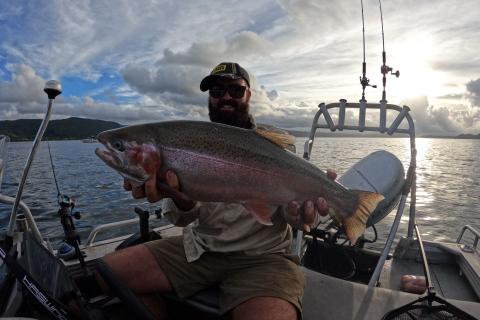 Skipper Michael Catches a Nine Pound Rainbow