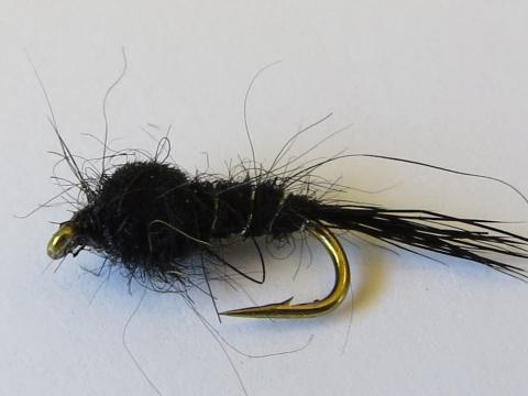Hare's Ear Black with Silver Ribbing